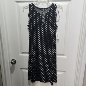 Roz & Ali Black and White Polka Dot Midi Dress